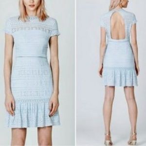 FOXIEDOX Ellie Fit and Flare Dress BLUE DRESS W/ BACK CUT OUT SIZE MEDIUM